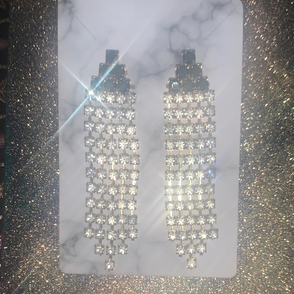 Vintage 80's Elegant Gold and Silver Dangle Earrings